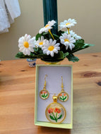 Bijou fleurs orange Madeleine Fortier 