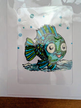 Charger l'image dans la galerie, Cartes de souhaits peinture vitrail, animaux et poissons Cartes Madeleine Fortier, écrivaine 
