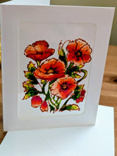 Charger l'image dans la galerie, Cartes de souhaits peinture vitrail, fleurs et papillons Cartes Madeleine Fortier, écrivaine 
