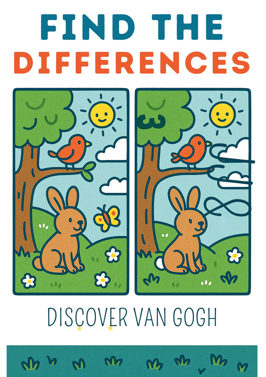 Find the differences : discover La nuit étoilée by Vincent Van Gogh - PDF Activités pour les enfants - Artistes Madeleine Fortier 