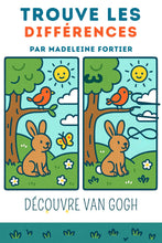 Charger l&#39;image dans la galerie, Trouve les différences! À la découverte de La nuit étoilée de Vincent Van Gogh - PDF Activités pour les enfants - Artistes Madeleine Fortier 
